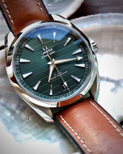 omega seamaster leather strap.